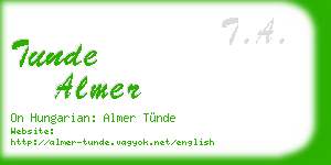 tunde almer business card