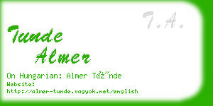 tunde almer business card